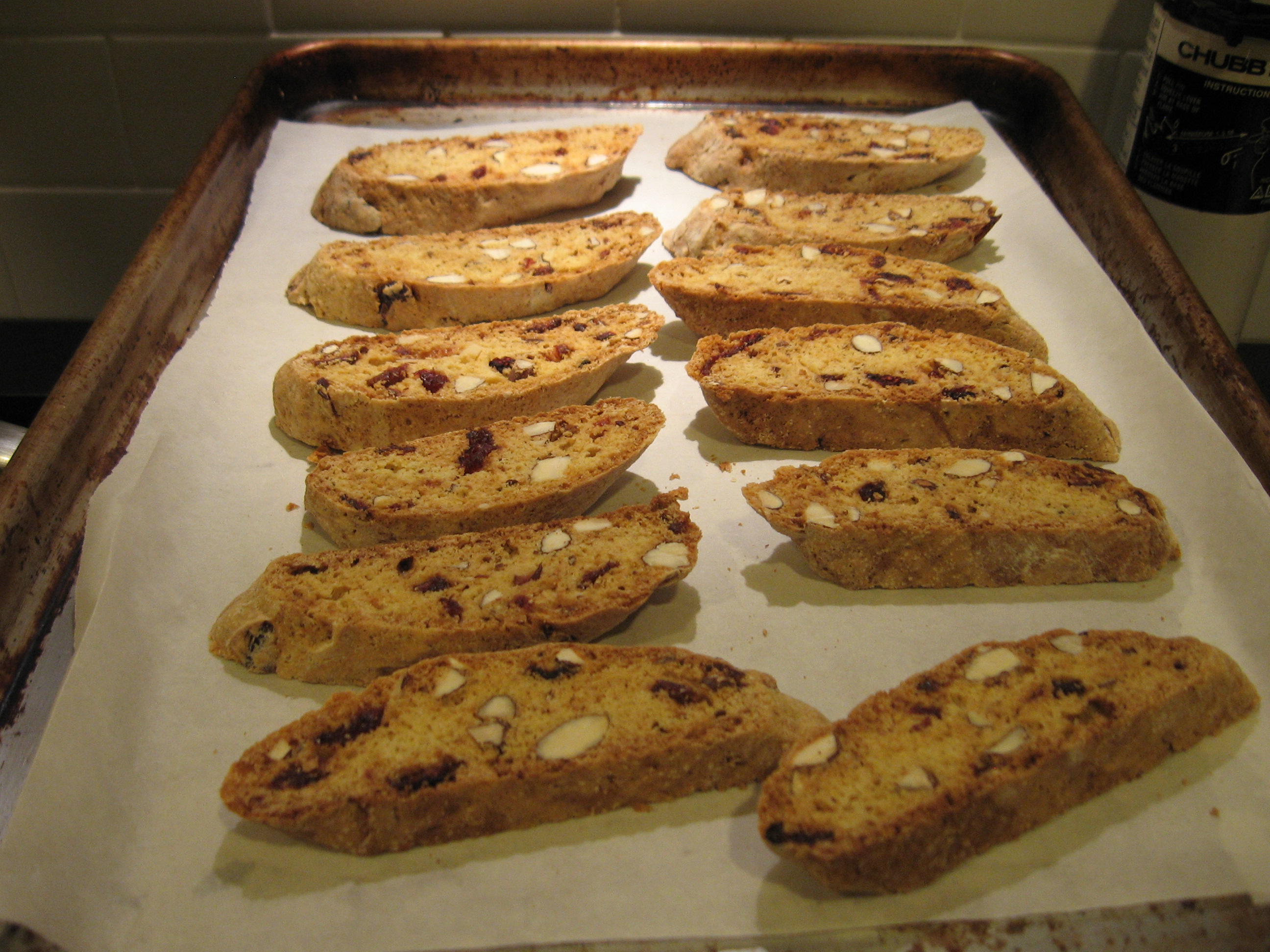 Holiday Cookies 1 (Cranberry Almond + Ginger Chip Biscotti)