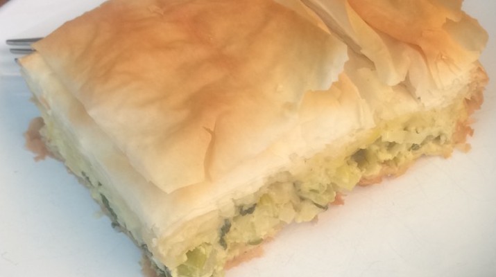 Leek, Onion, and Rainbow Chard “Spanokopita”