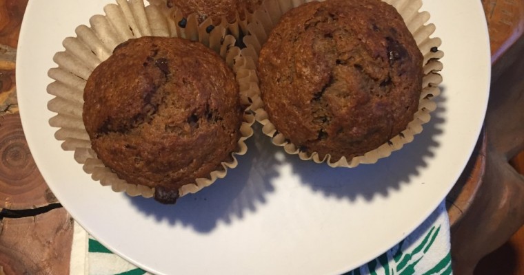 Banana Apple Sauce Muffins with Coconut Oil and Chocolate Chips (DF)