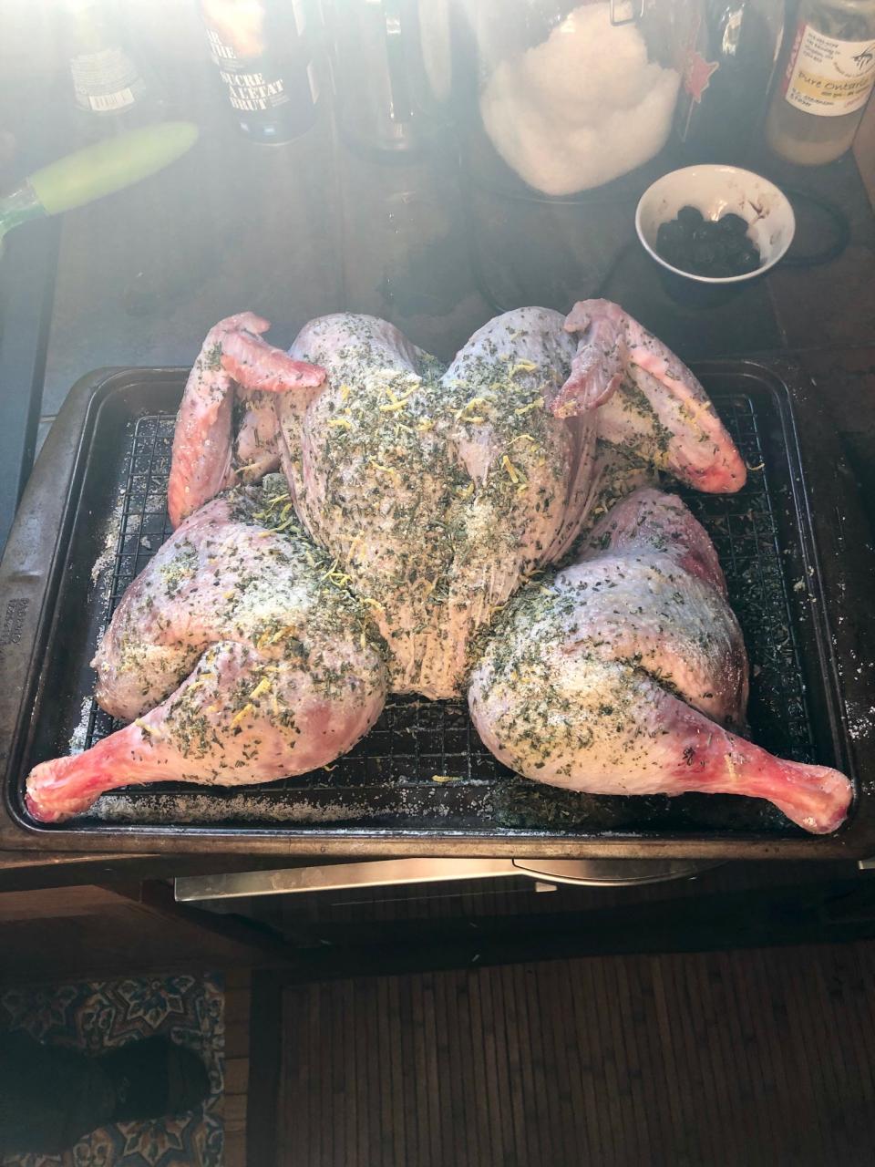 Spatchcocked Turkey with Fresh Rosemary and Lemon Zest Dry ...