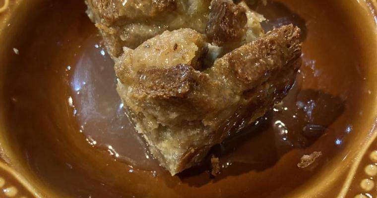 Cardamon Bread Pudding with White Chocolate and Grand Marnier Sauce
